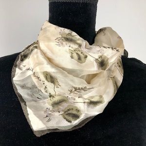 Silk Scarf Square Brown / Cream